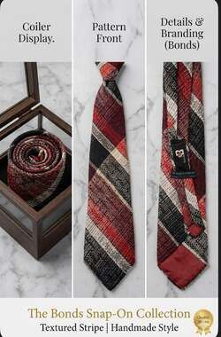 Bonds Snap-On Collection Textured Stripe Necktie